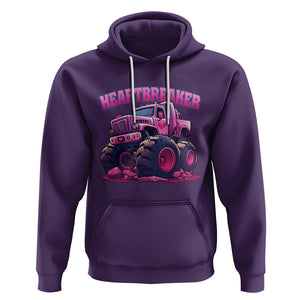 Valentine's Day Hoodie Tractor Heartbreaker Monster Truck Funny TS09 Purple Printyourwear