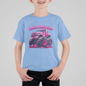 Valentine's Day T Shirt For Kid Tractor Heartbreaker Monster Truck Funny TS09 Carolina Blue Printyourwear