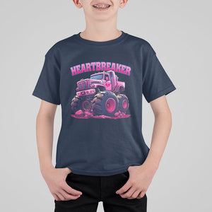 Valentine's Day T Shirt For Kid Tractor Heartbreaker Monster Truck Funny TS09 Navy Printyourwear