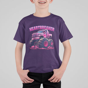 Valentine's Day T Shirt For Kid Tractor Heartbreaker Monster Truck Funny TS09 Purple Printyourwear