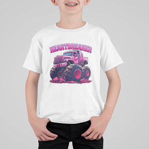 Valentine's Day T Shirt For Kid Tractor Heartbreaker Monster Truck Funny TS09 White Printyourwear