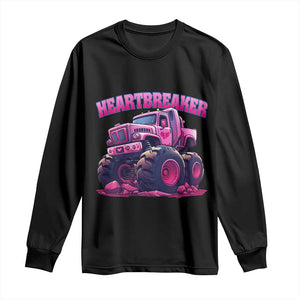 Valentine's Day Long Sleeve Shirt Tractor Heartbreaker Monster Truck Funny TS09 Black Print Your Wear