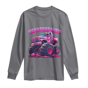 Valentine's Day Long Sleeve Shirt Tractor Heartbreaker Monster Truck Funny TS09 Charcoal Print Your Wear