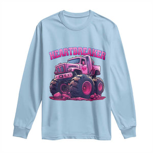 Valentine's Day Long Sleeve Shirt Tractor Heartbreaker Monster Truck Funny TS09 Light Blue Print Your Wear