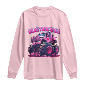 Valentine's Day Long Sleeve Shirt Tractor Heartbreaker Monster Truck Funny TS09 Light Pink Print Your Wear