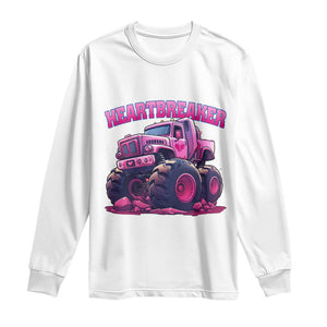 Valentine's Day Long Sleeve Shirt Tractor Heartbreaker Monster Truck Funny TS09 White Print Your Wear