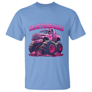 Valentine's Day T Shirt Tractor Heartbreaker Monster Truck Funny TS09 Carolina Blue Printyourwear