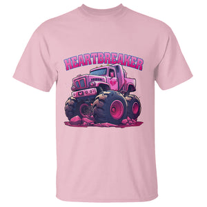 Valentine's Day T Shirt Tractor Heartbreaker Monster Truck Funny TS09 Light Pink Printyourwear