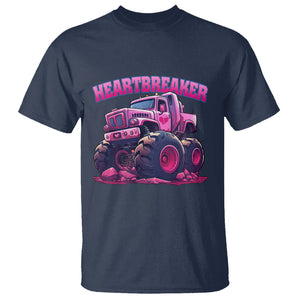 Valentine's Day T Shirt Tractor Heartbreaker Monster Truck Funny TS09 Navy Printyourwear