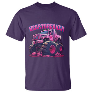 Valentine's Day T Shirt Tractor Heartbreaker Monster Truck Funny TS09 Purple Printyourwear