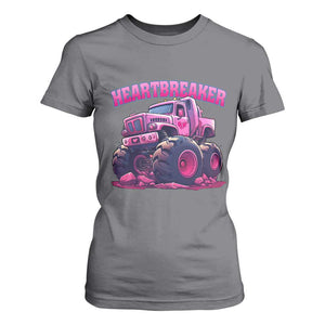 Valentine's Day T Shirt For Women Tractor Heartbreaker Monster Truck Funny TS09 Charcoal Print Your Wear