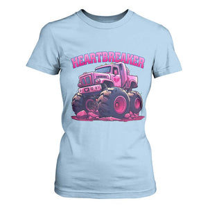 Valentine's Day T Shirt For Women Tractor Heartbreaker Monster Truck Funny TS09 Light Blue Print Your Wear