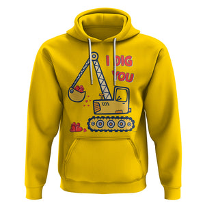 Valentine's Day Hoodie I Dig You Construction Truck Heart TS09 Daisy Printyourwear