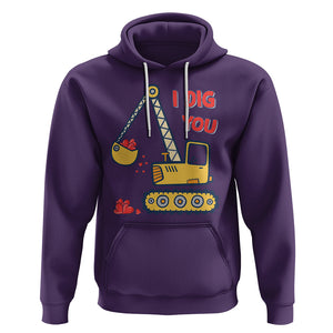 Valentine's Day Hoodie I Dig You Construction Truck Heart TS09 Purple Printyourwear