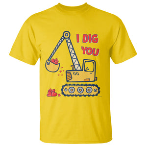 Valentine's Day T Shirt I Dig You Construction Truck Heart TS09 Daisy Printyourwear