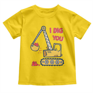 Valentine's Day Toddler T Shirt I Dig You Construction Truck Heart TS09 Daisy Print Your Wear