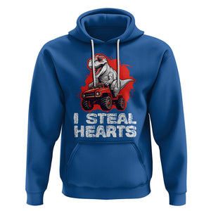 Valentine's Day Hoodie I Steal Hearts Cool Dinosaur Riding Monster Truck TS09 Royal Blue Printyourwear