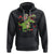 Valentine's Day Hoodie Skeleton Riding Dinosaur Rose Bouquet TS09 Black Printyourwear