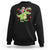 Valentine's Day Sweatshirt Skeleton Riding Dinosaur Rose Bouquet TS09 Black Printyourwear