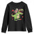 Valentine's Day Youth Sweatshirt Skeleton Riding Dinosaur Rose Bouquet TS09 Black Print Your Wear