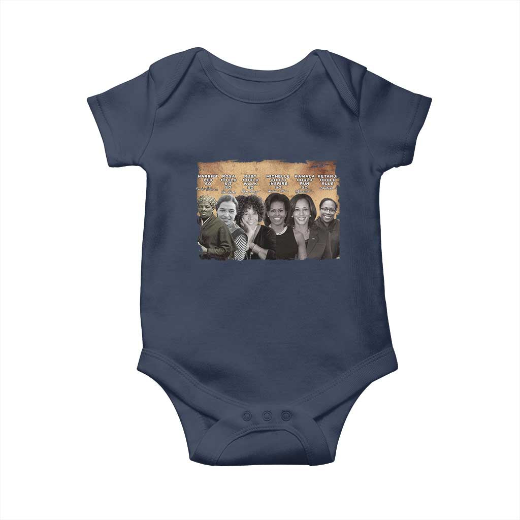 Black Women History Baby Onesie Harriet Led So Rosa Could Sit Black History TS09 Navy Print Your Wear