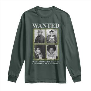 Black Women History Long Sleeve Shirt Harriet Tubman Rosa Parks Angela Davis Assata Shakur TS09 Dark Forest Green Print Your Wear