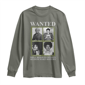 Black Women History Long Sleeve Shirt Harriet Tubman Rosa Parks Angela Davis Assata Shakur TS09 Military Green Print Your Wear