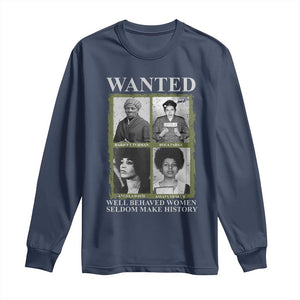 Black Women History Long Sleeve Shirt Harriet Tubman Rosa Parks Angela Davis Assata Shakur TS09 Navy Print Your Wear