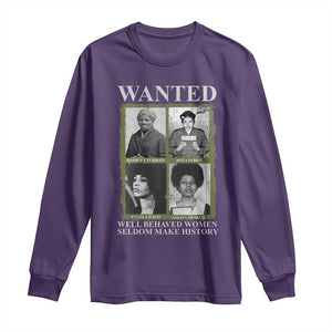 Black Women History Long Sleeve Shirt Harriet Tubman Rosa Parks Angela Davis Assata Shakur TS09 Purple Print Your Wear