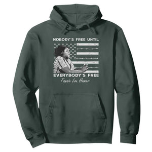 Fannie Lou Hamer Hoodie Nobody's Free Until Everybody's Free Black History TS09 Dark Forest Green Print Your Wear