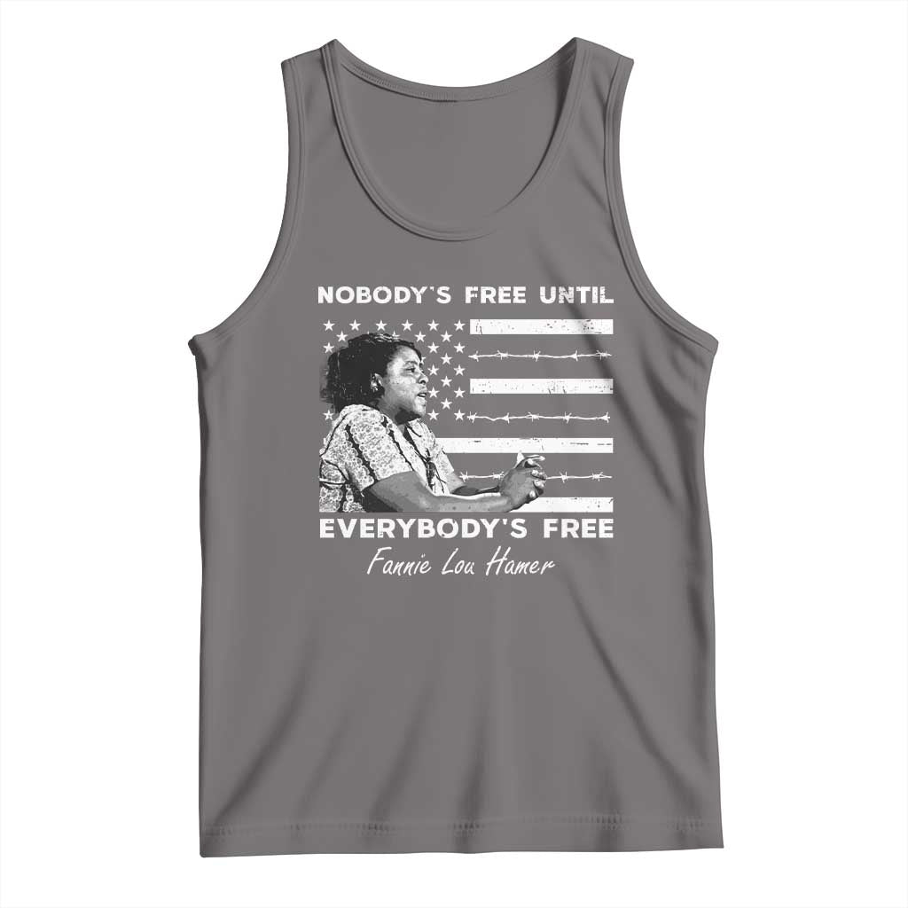 Fannie Lou Hamer Tank Top Nobody's Free Until Everybody's Free Black History TS09 Deep Heather Print Your Wear