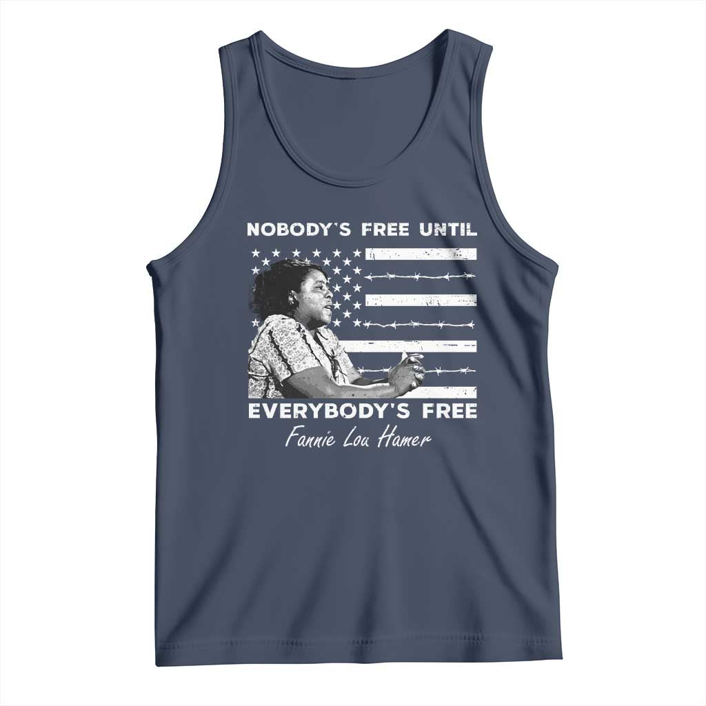 Fannie Lou Hamer Tank Top Nobody's Free Until Everybody's Free Black History TS09 Navy Print Your Wear