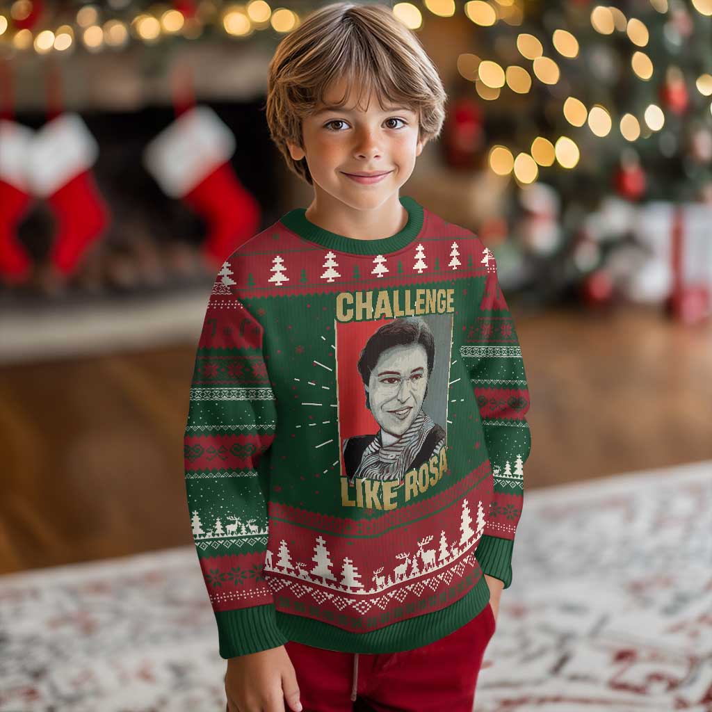 Rosa Parks Ugly Christmas Sweater Challenge Like Rosa Black History TS09 Christmas Print Your Wear