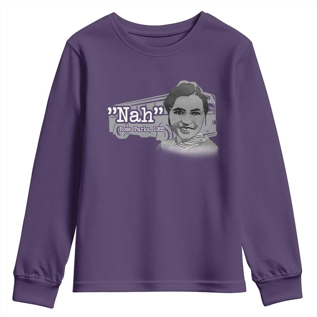Nah Rosa Parks Youth Sweatshirt Bus 1955 Black History Month TS09 Purple Print Your Wear