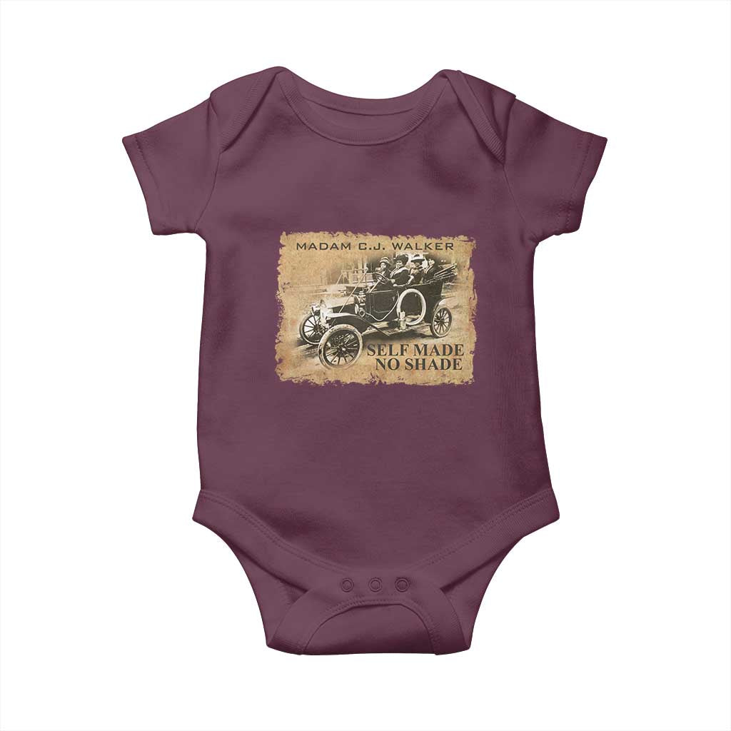Madam C.J. Walker Baby Onesie Self Made No Shade Black History TS09 Maroon Print Your Wear