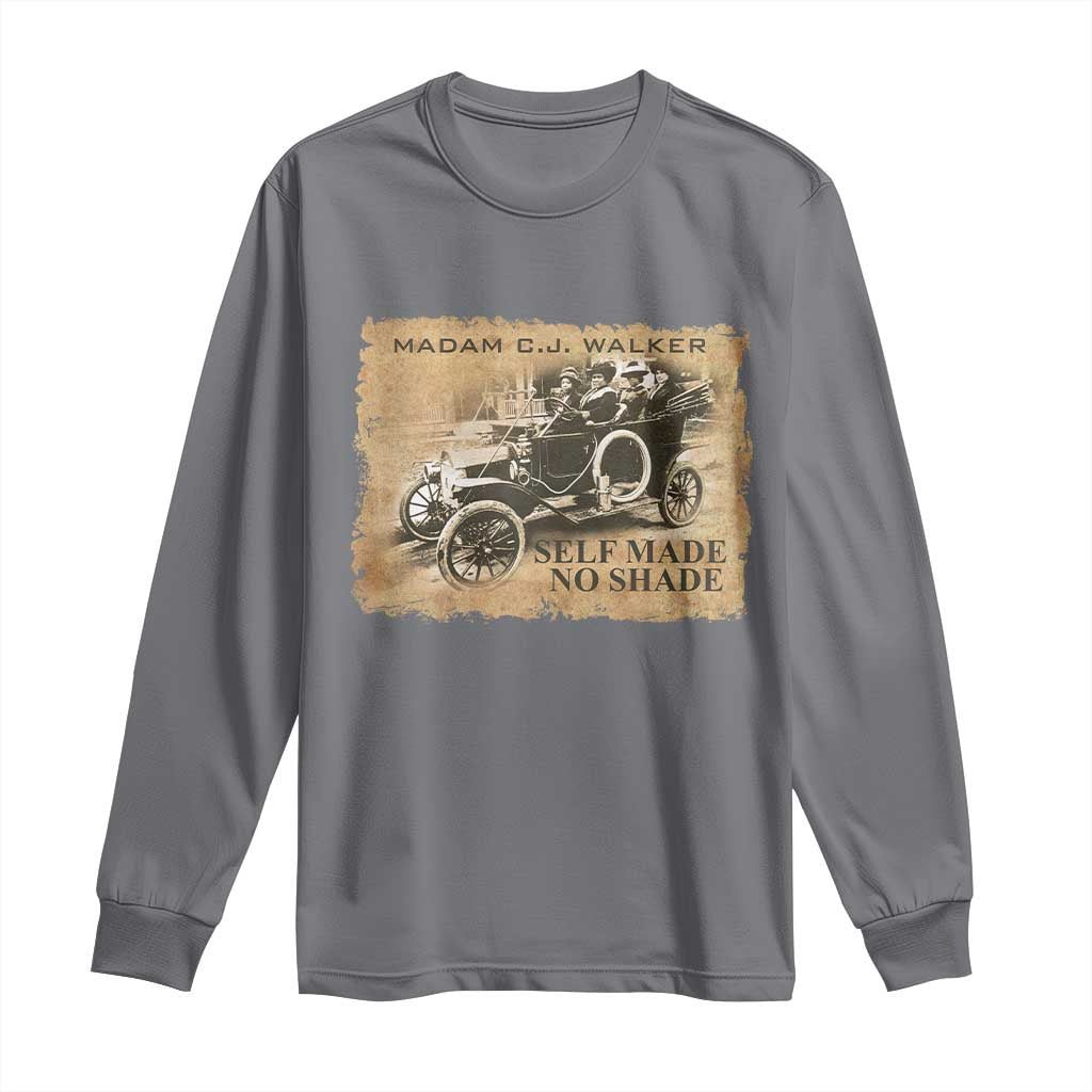Madam C.J. Walker Long Sleeve Shirt Self Made No Shade Black History TS09 Charcoal Print Your Wear