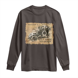 Madam C.J. Walker Long Sleeve Shirt Self Made No Shade Black History TS09 Dark Chocolate Print Your Wear