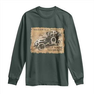 Madam C.J. Walker Long Sleeve Shirt Self Made No Shade Black History TS09 Dark Forest Green Print Your Wear