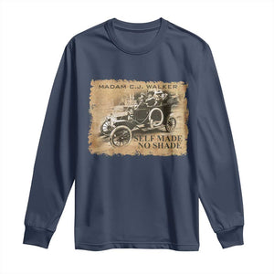 Madam C.J. Walker Long Sleeve Shirt Self Made No Shade Black History TS09 Navy Print Your Wear