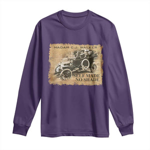 Madam C.J. Walker Long Sleeve Shirt Self Made No Shade Black History TS09 Purple Print Your Wear