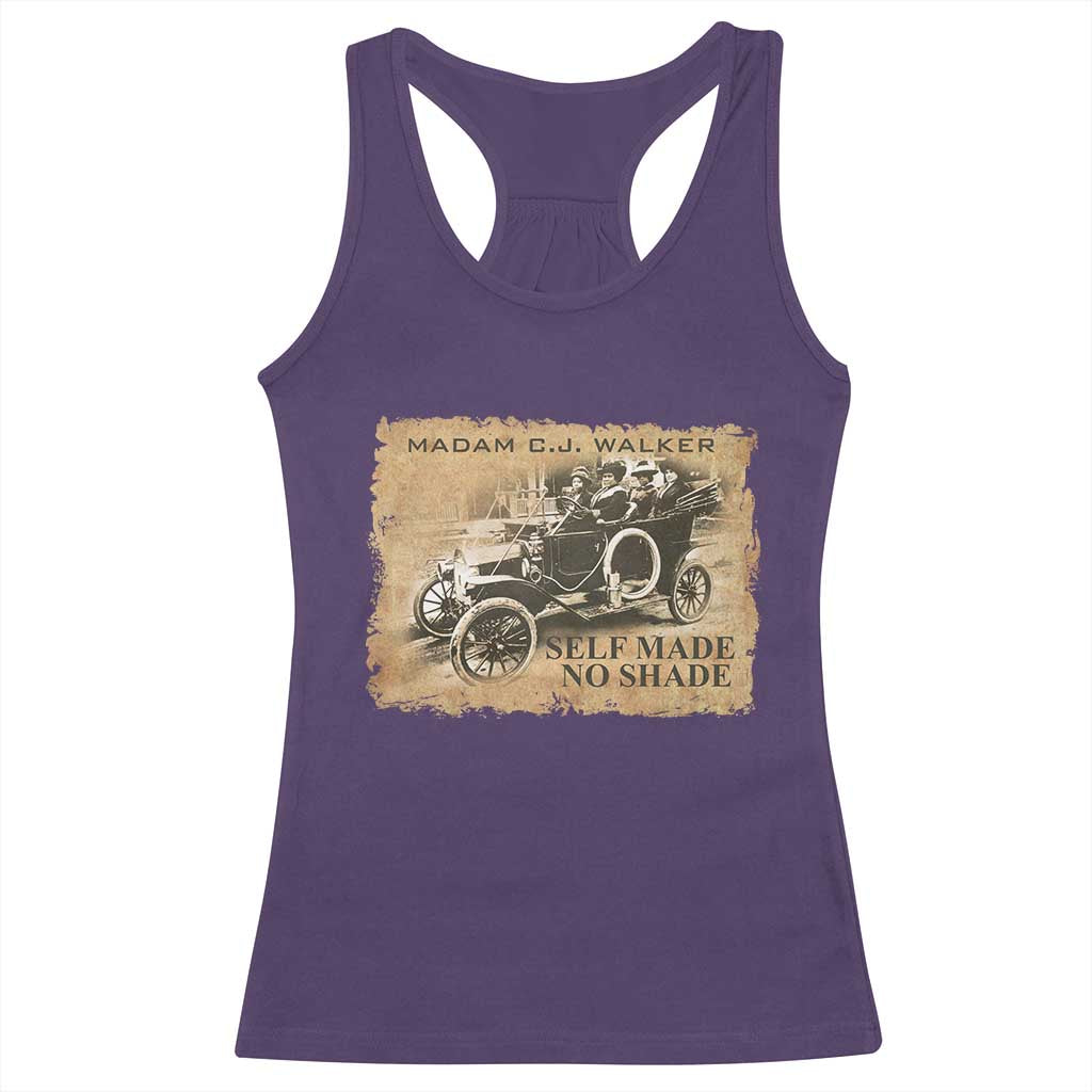 Madam C.J. Walker Racerback Tank Top Self Made No Shade Black History TS09 Purple Print Your Wear