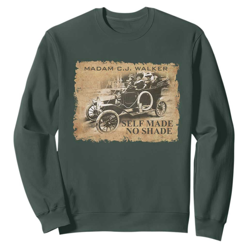 Madam C.J. Walker Sweatshirt Self Made No Shade Black History TS09 Dark Forest Green Print Your Wear