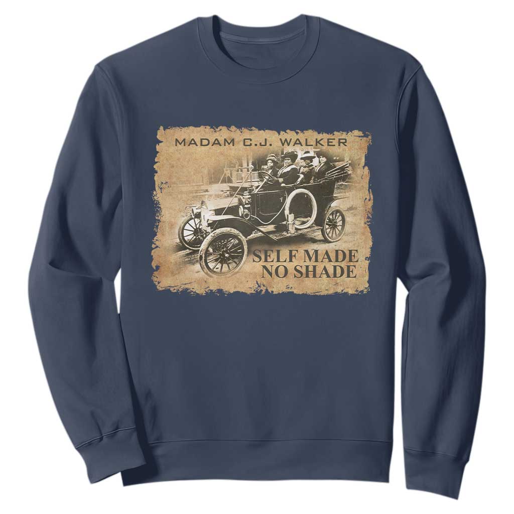 Madam C.J. Walker Sweatshirt Self Made No Shade Black History TS09 Navy Print Your Wear