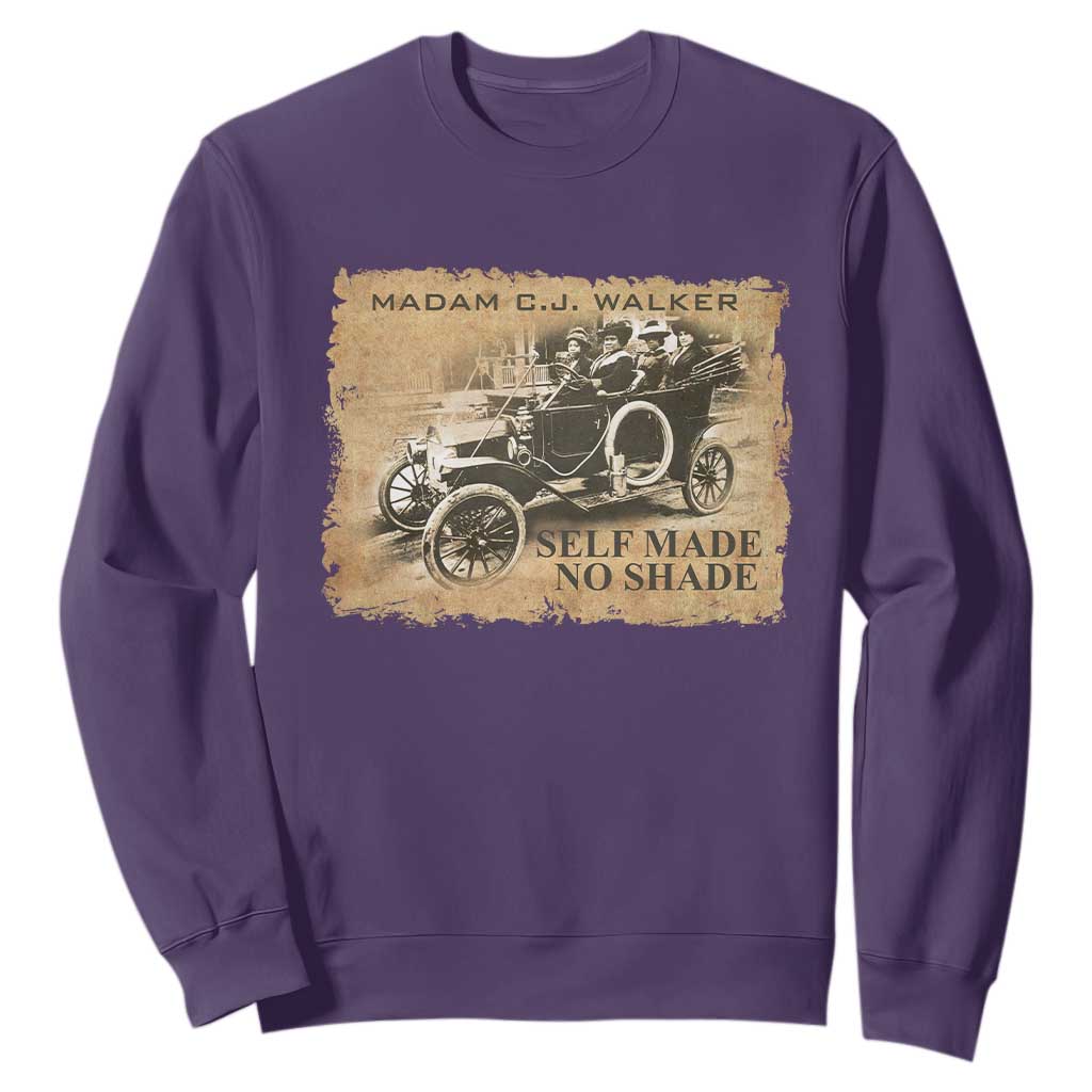 Madam C.J. Walker Sweatshirt Self Made No Shade Black History TS09 Purple Print Your Wear