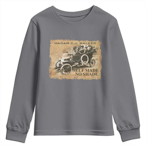 Madam C.J. Walker Youth Sweatshirt Self Made No Shade Black History TS09 Charcoal Print Your Wear