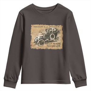 Madam C.J. Walker Youth Sweatshirt Self Made No Shade Black History TS09 Dark Chocolate Print Your Wear