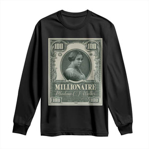 Madam C.J. Walker Long Sleeve Shirt Millionaire Black Women Pride TS09 Black Print Your Wear