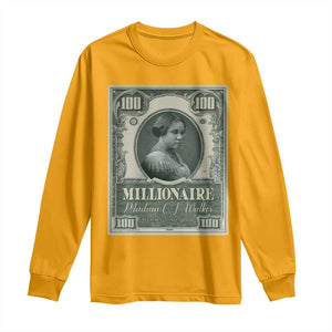 Madam C.J. Walker Long Sleeve Shirt Millionaire Black Women Pride TS09 Gold Print Your Wear