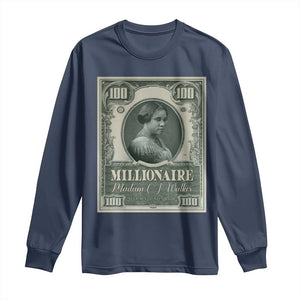 Madam C.J. Walker Long Sleeve Shirt Millionaire Black Women Pride TS09 Navy Print Your Wear