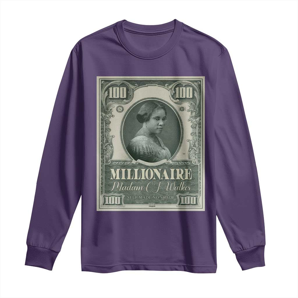 Madam C.J. Walker Long Sleeve Shirt Millionaire Black Women Pride TS09 Purple Print Your Wear
